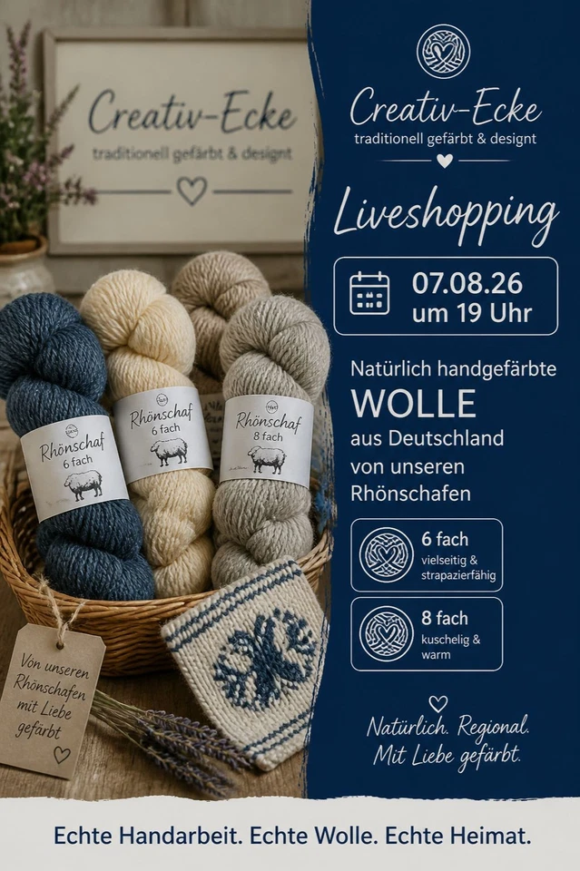 Handgefärbte Wolle aus meinem Atelier – 6-fach & 8-fach