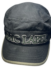 Blac Label Hat Cap Military Cadet Black Fitted Urban 2000s Olie Green Trim Retro