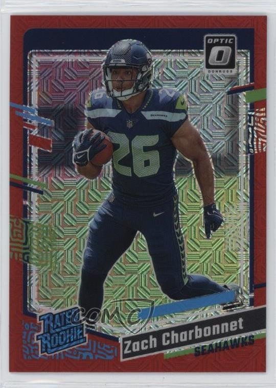 2023 Panini Donruss Optic Rated Rookie Red Mojo Prizm Zach Charbonnet #294 14md