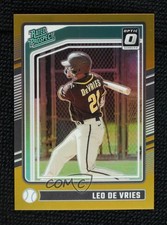 2024 Panini Donruss Optic Rated Prospects Gold Prizm 1/10 Leo De Vries #129 sc8
