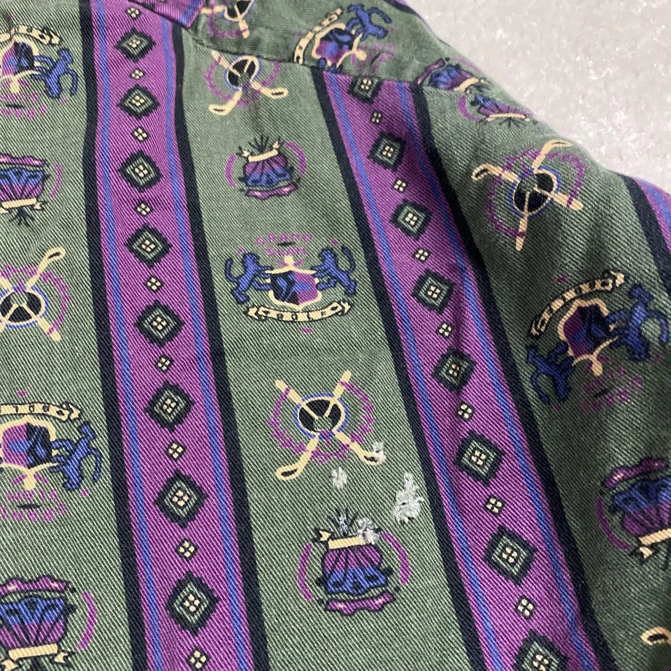 Camisa de Colección Grand Slam Para Hombres L Verde Púrpura AOP Retro Golf Años 90 Ropa de Hombre Heritage Foto 4 de 4