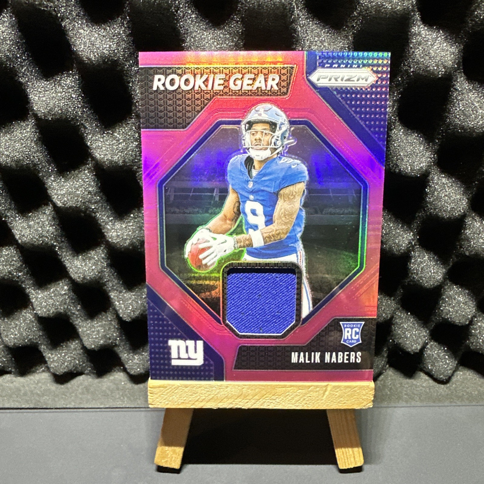 2024 Panini Prizm - Malik Nabers Rookie Gear #RG-MNS Pink Prizm (MEM, RC)