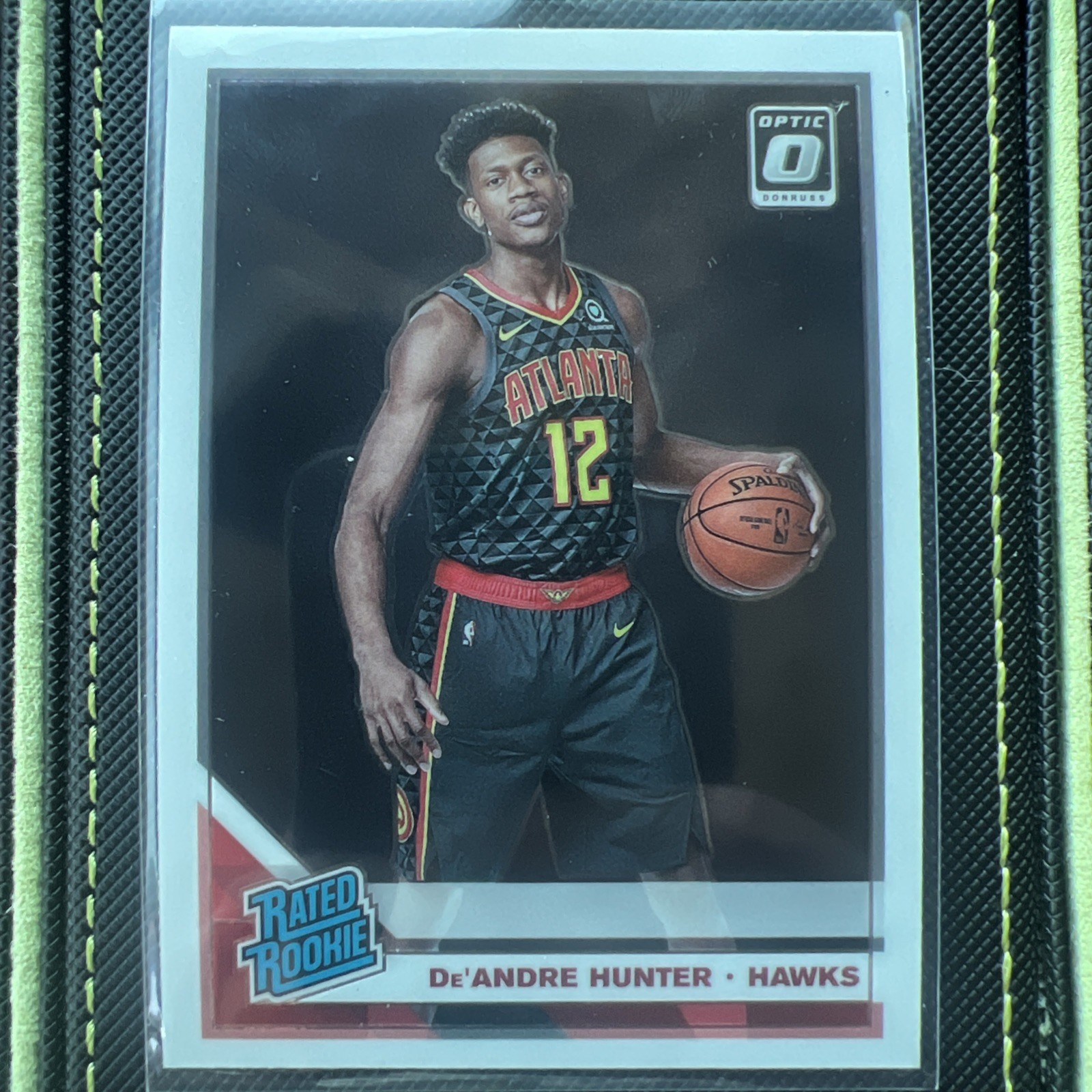 2019-20 Donruss Optic De Andre Hunter Holo Rookie RC #198 Hawks