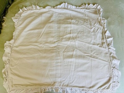 BELLA NOTTE  Ivory Pillow Shams-Euro- Cotton Velvet-2 Shams