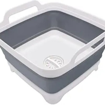 2.4 Gal(9L) Collapsible Dish Basin with Drain Plug, Space Saving Outdoor Multius