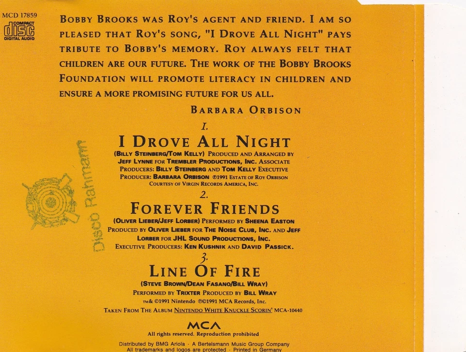 Roy Orbison - I Drove All Night  (3 Track Maxi CD) - Bild 2 von 2