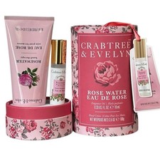 New Crabtree  Evelyn Rosewater Fragrance Roller  Hand Cream Gift Set