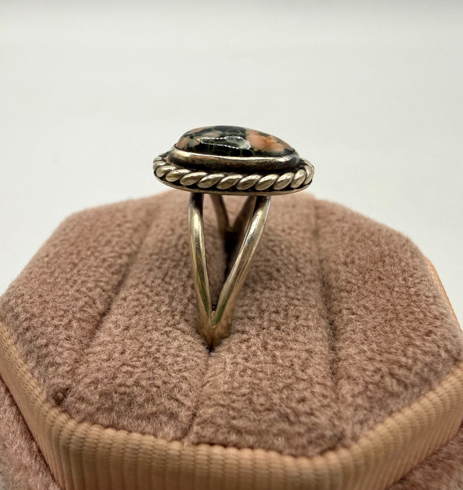 Sterling Silver Greenstone Ring - image 2