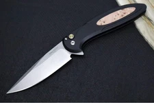 Pro Tech Cambria Flipper Blade Show West Exclusive - Black Anodized Aluminum Han