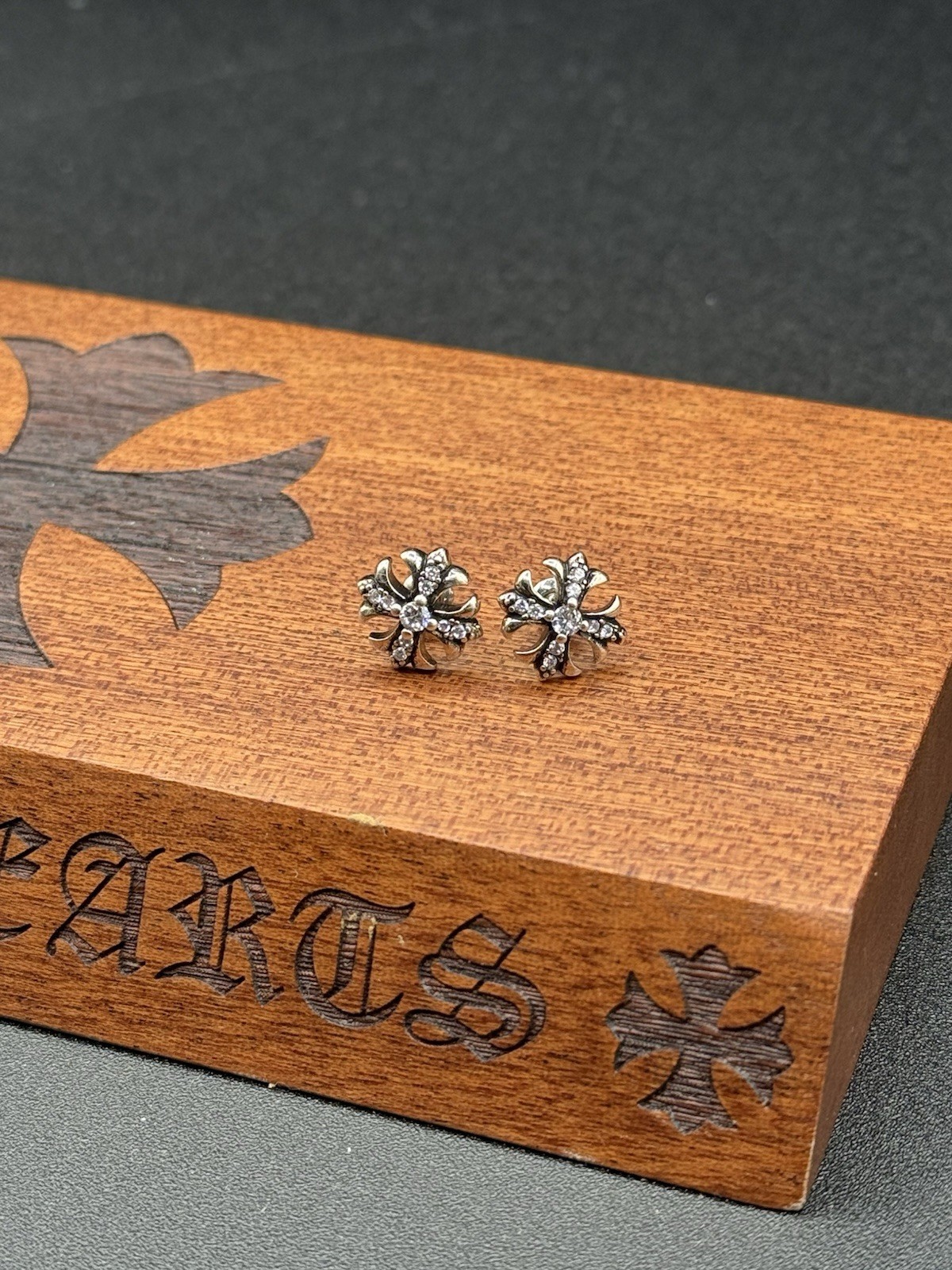 Chrome Hearts Style Earrings White Cross Inspiration thumbnail 2