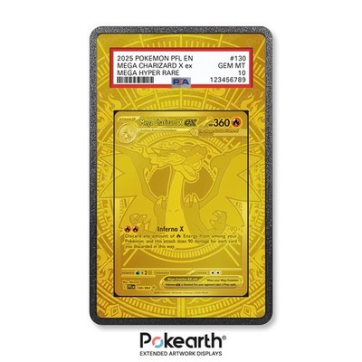 Mega Charizard X ex 130/094 - Extended Artwork Case für Grade Cards
