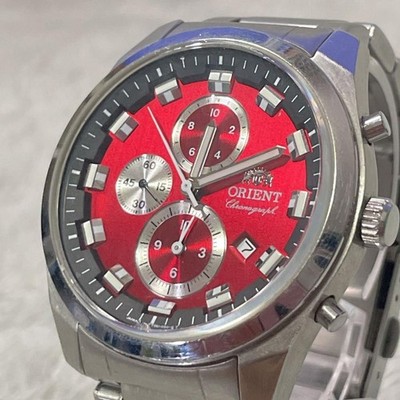 ORIENT NEO70s Chronograph Armbanduhr Red Dial Vintage Top Zustand