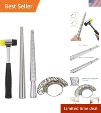 All-in-One Ring Sizing Tool Set: Mandrel, 27 Gauges & Rubber Hammer Included