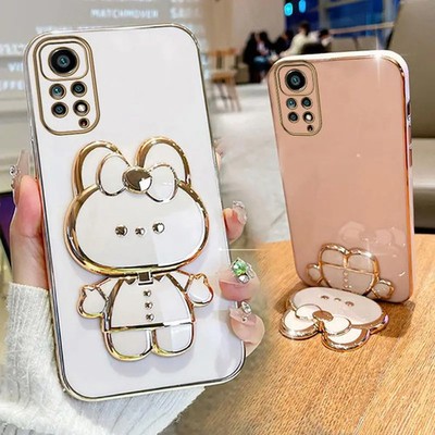 Make Up Mirror Plating Phone Holder Case Xiaomi Redmi Note - Pink / Redmi 12C