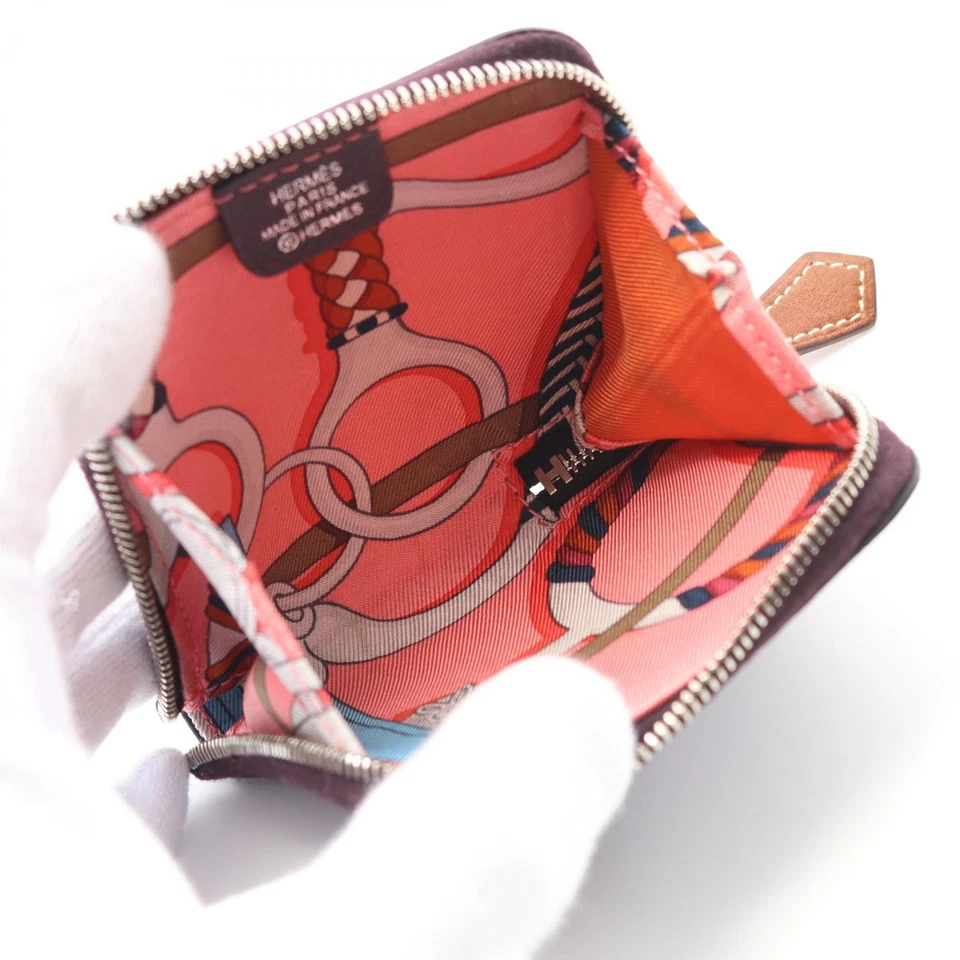 Hermes Azap Compacto Mini Seda Estuche para Monedas Mujer Púrpura Talla Única Foto 4 de 4