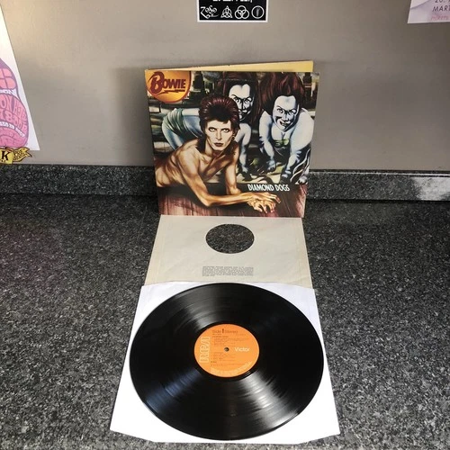 LP VINYL DAVID BOWIE ALBUM DIAMOND DOGS APL1-0576 UK 1ST PRESS 1974 EX/EX