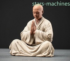 China Monk Ceramic Sculpture Buddha Figure Zen Buddhist Figure Adornment