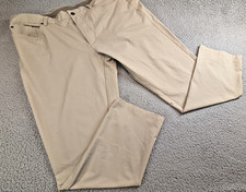 Greg Norman Pants Men's 38x30 Beige Stretch Golf Performance Flat Front EUC