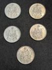 Five Canada Half Dollars - Good Condition 1962-63-64-65-66