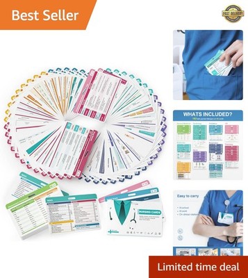 Bilingual 96 Nursing Reference Cards - Essential EKG & Lab Values Guide