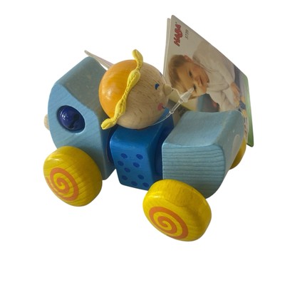HABA Wood Clutching Baby Infant Toy Wooden Rolling Car Germany