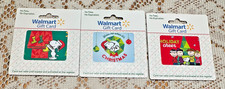 Walmart Peanuts Snoopy Christmas no value gift cards: set of 3