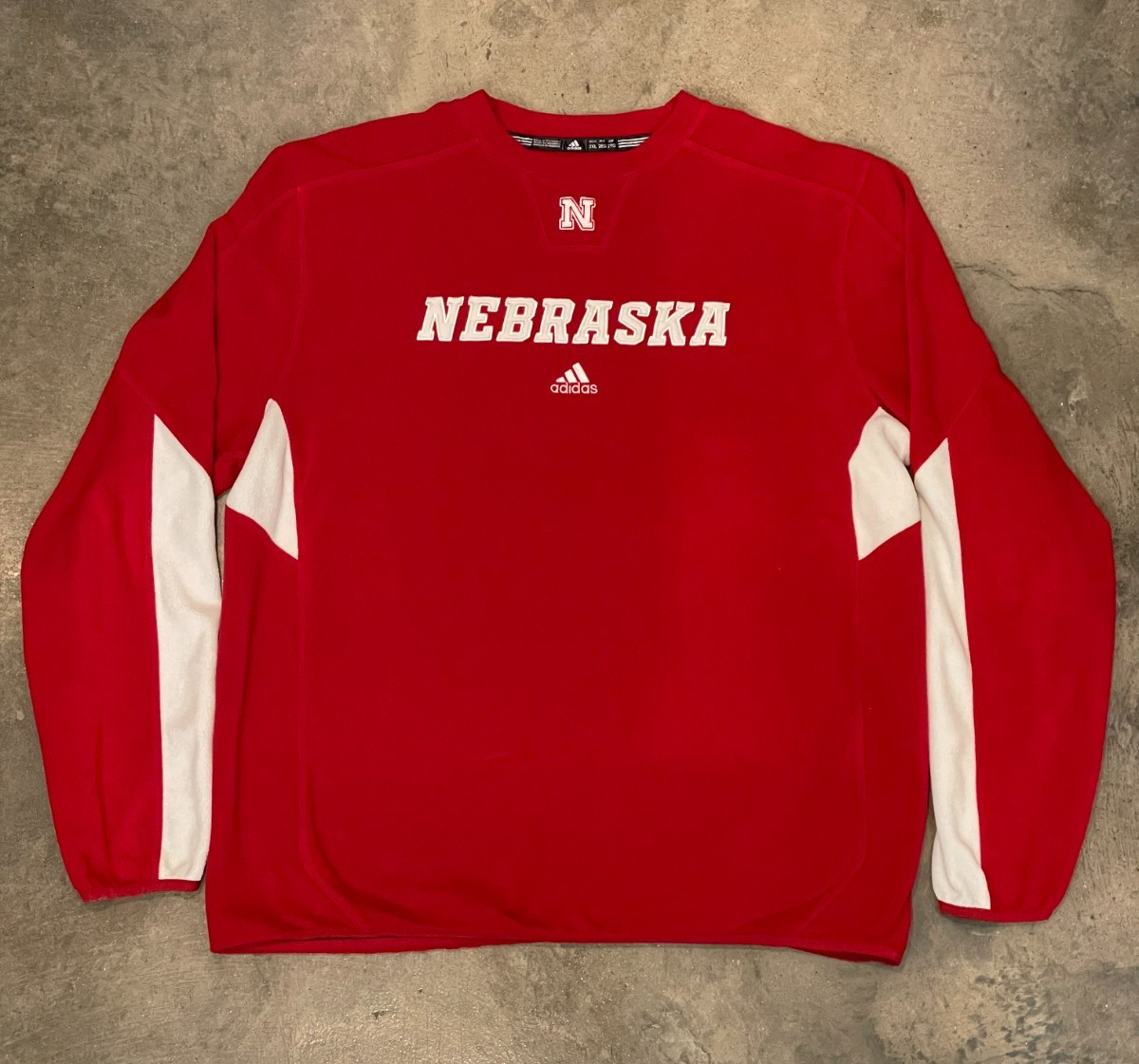 Adidas ClimaWarm Nebraska Crewneck Mens 2XL Red Fleece Embroidered Pullover
