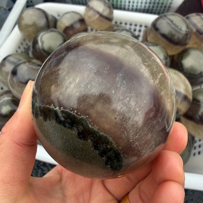 1LB Natural Copper mine Flourite Ball Crystal Quartz Reiki Healing random 1pc