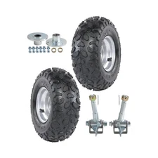 145/70-6 Go Kart Racing Tires - 6 Inch Tubeless Wheels with 3 Stud Hubs and F...
