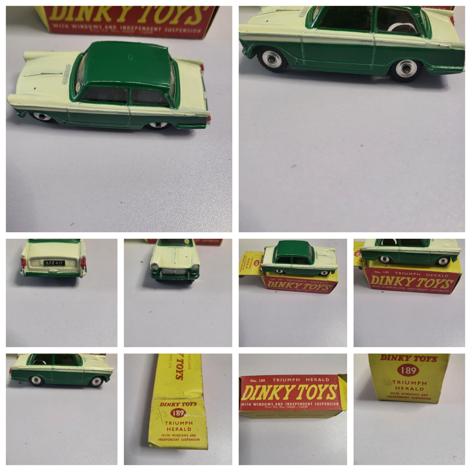 No 189 Triumph Herald Saloon Bleu/ Blanc Dinky Toys Voiture