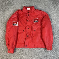 Vintage Marlboro Jacket Mens S Red Bomber Insulated Lined Pockets 70s Collared