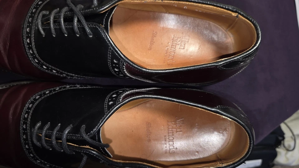 Allen Edmonds Men's Shelton 11.5 C Burgandy & Black Saddle shoes - Image 2 of 4