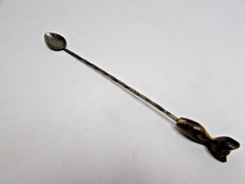 (ref288AE) Vintage long handled jam spoon with bovine horn dog handle
