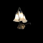 VTG Tiffany Style Lily Pad Table Lamp 3 Arm White Frosted Tulip Shades