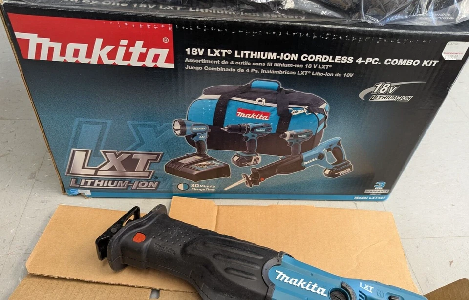 Makita XT407 18V LXT® Lithium-Ion Cordless 4-Pc. Combo Kit (3.0Ah) Free Ship - Image 3 of 4