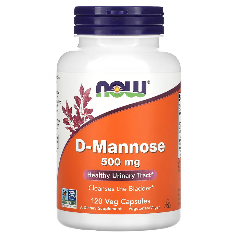 NOW Foods D-Mannose 500mg 120 Veg Caps | Urinary Tract & Bladder Health Support