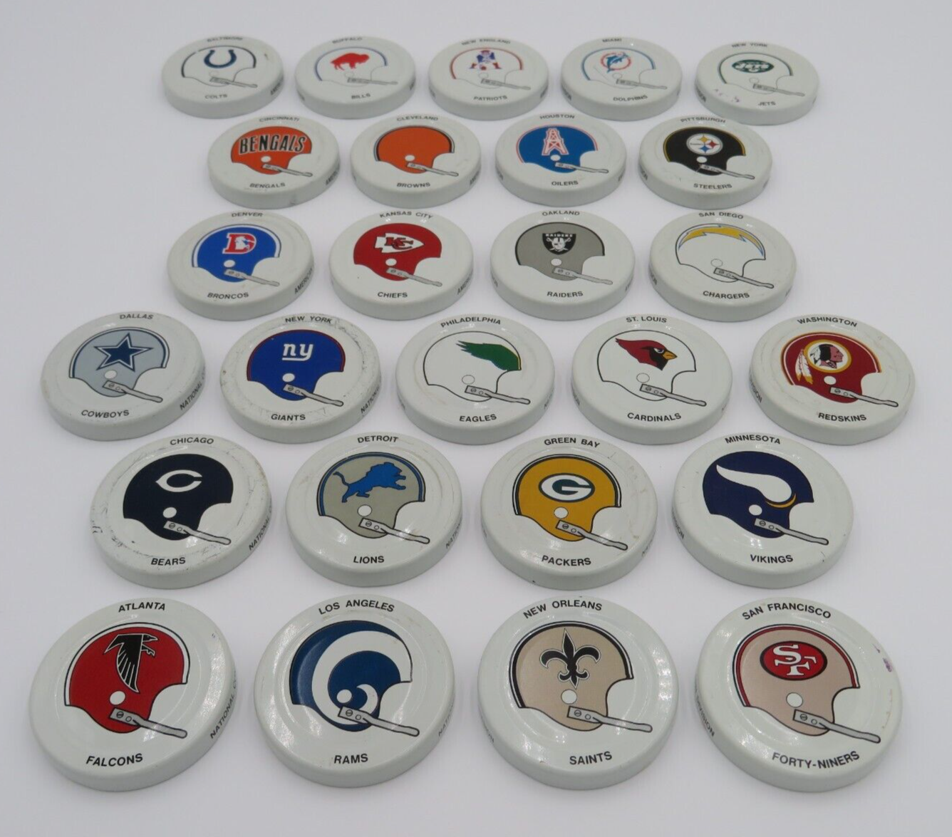 Vintage 1972 NFL Football Gatorade Bottle Caps / Lids (26) Team