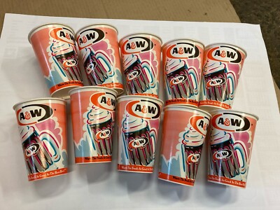 A&W Root Beer Becher Trinkbecher Pappbecher Sammlerstück 80er Jahre