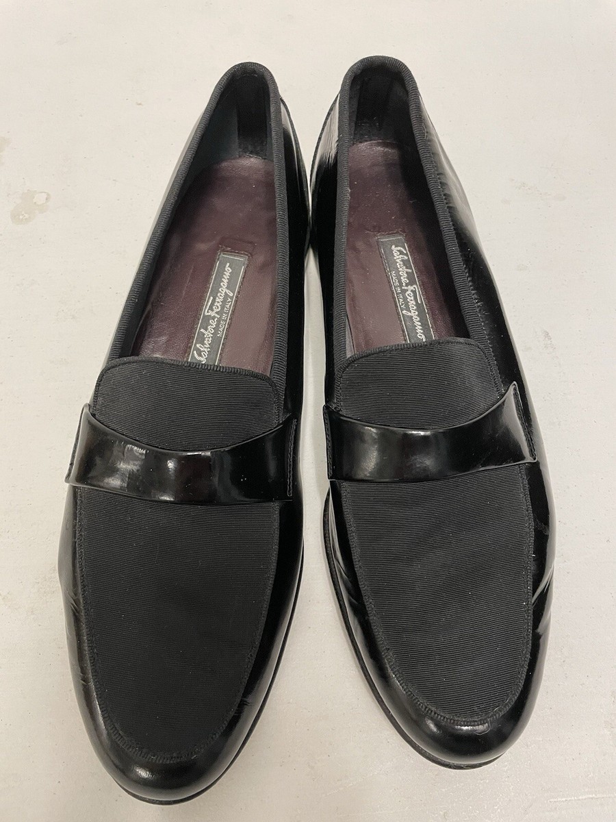 Salvatore Ferragamo Made in Italy Patent Grosgrain Vamp 