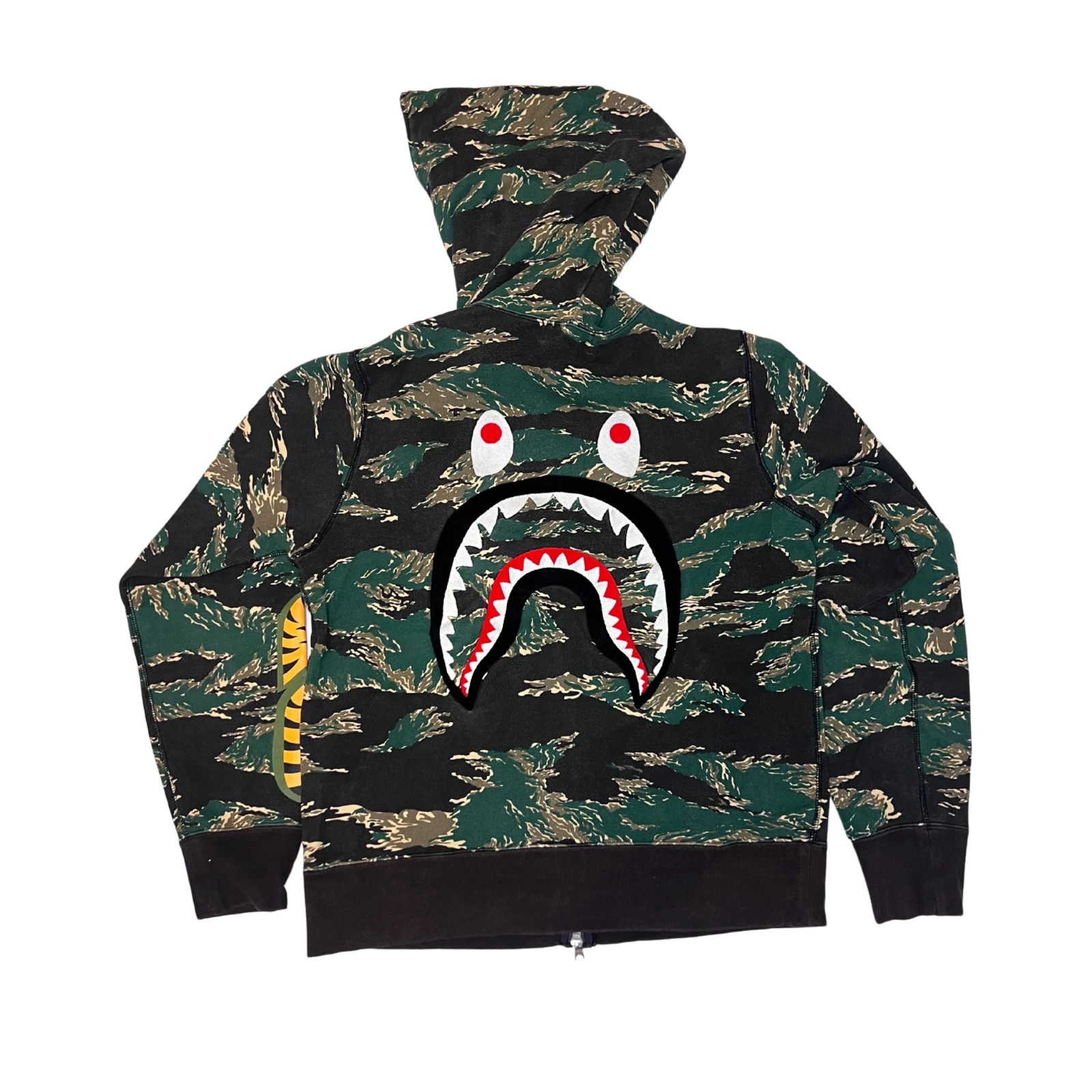 A BATHING APE (BAPE) Felpa con cappuccio full zip A Bathing Ape Tiger Camo M (si adatta a Small) verde buone condizioni