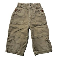 Boys Pumpkin Patch Cargo Pants Size 1 Beach Beige  Orange Trim Gift - Free Post