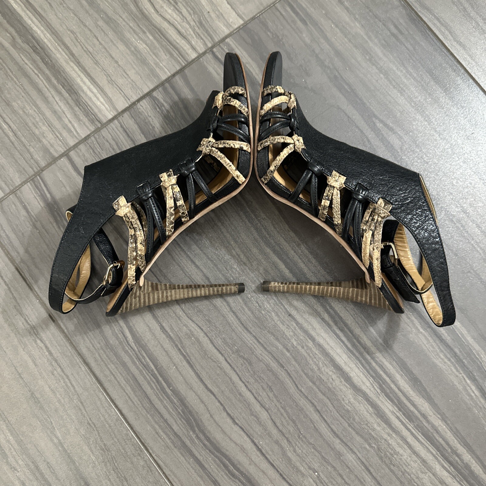 Coach Jody Python Print Ankle Stiletto Strappy Sh… - image 5