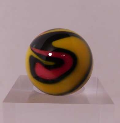 Fabulous NEW John Hamon Miller Handmade Swirl 22 MM = 7/8'' Dia. Art Glass MARBLE