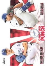 2023 Topps Series 1 Baseball Walker Buehler / Julio Urías #12P-3 One-Two Punch