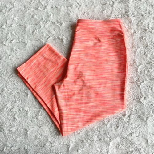 Z by Zella Cropped Leggings Girls XL Orange White Neon Workout Athletic Active - Picture 1 of 4