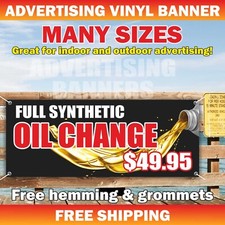 FULL SYNTHETIC OIL CHANGE Advertising Banner Vinyl Sign Tune Ups Brakes auto car