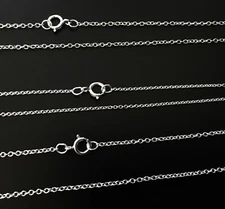 18" Sterling Silver 1 MM Cable Chain | Made in USA | Single/Bulk Wholesale Lot