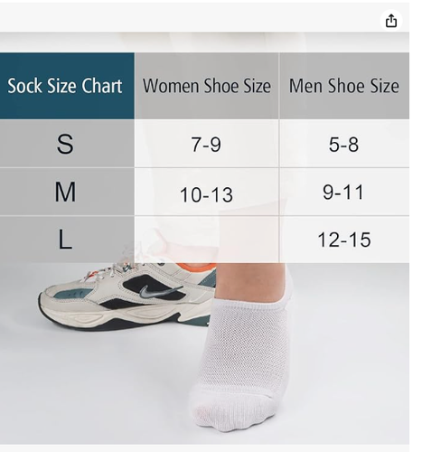 8 Pairs Men’s Socks No Show Socks 9-11 Invisible Low Cut Cotton Black Non Slip - Picture 5 of 6
