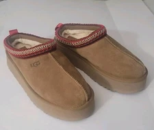 UGG TAZZ PLATFORM SUEDE SLIPPERS 1122553 WOMEN'S CHESTNUT SIZE 8.