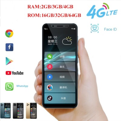Kleinste Mini 4G LTE Smartphone K-Touch S11s 4,8 '' Android 9.0 Face ID Dual SIM